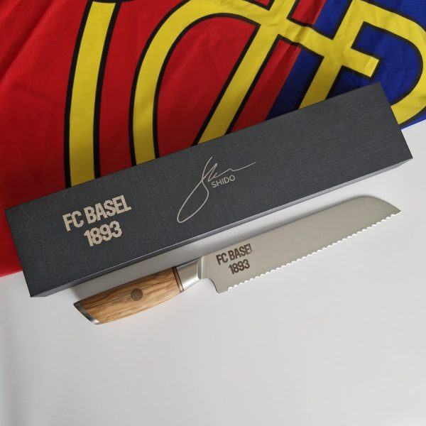 Damast Brotmesser FC Basel - Schriftzug FC Basel 1893