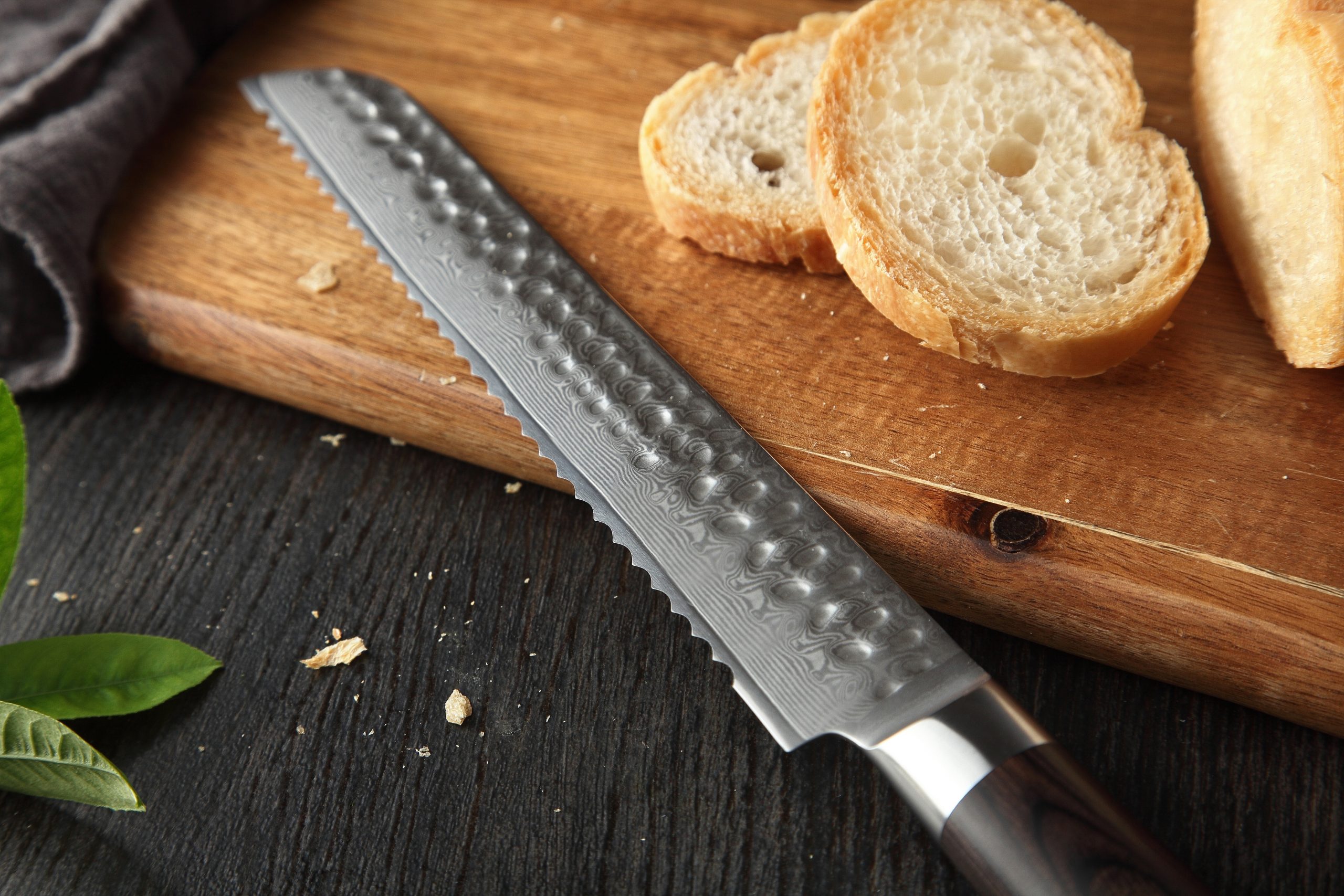 Klinge des Shido Damast Brotmessers Masumi