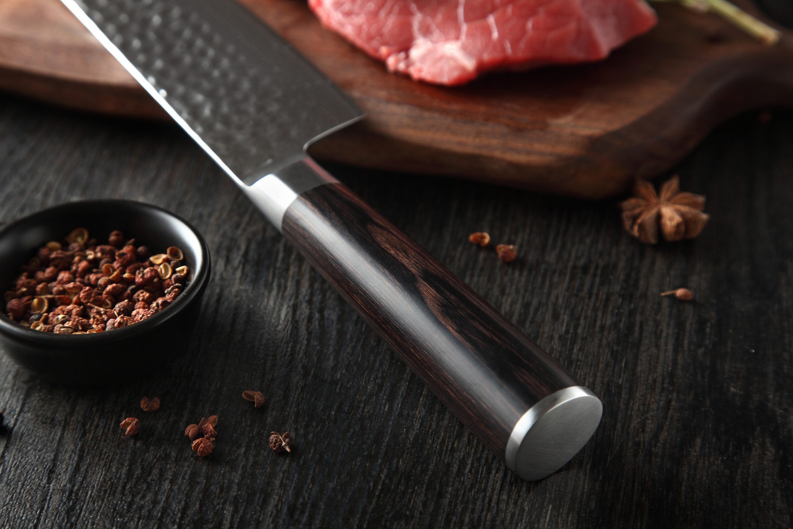 Pakkaholzgriff des Shido Chefmessers Masumi