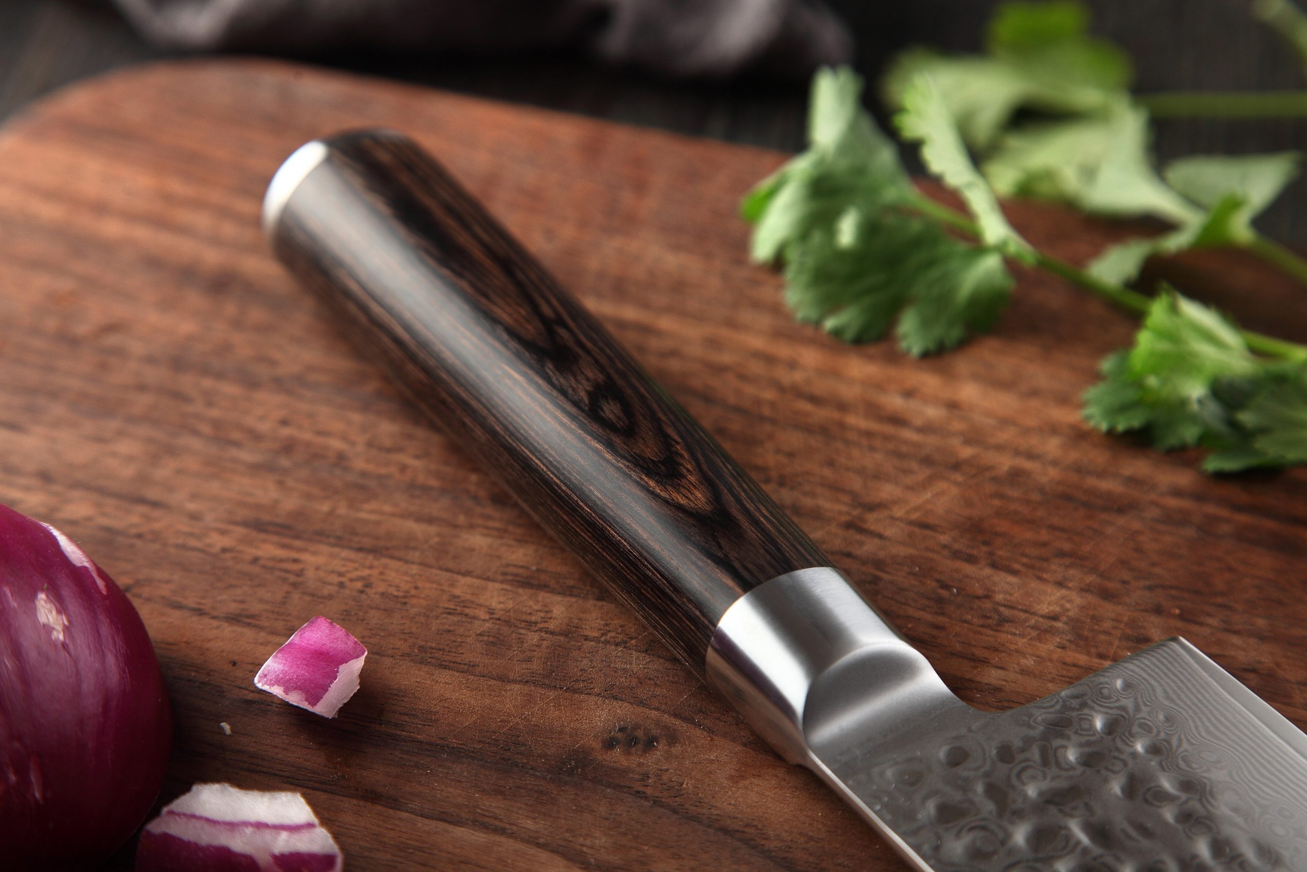 Pakkaholzgriff des Shido Damast Nakiri Messers Masumi