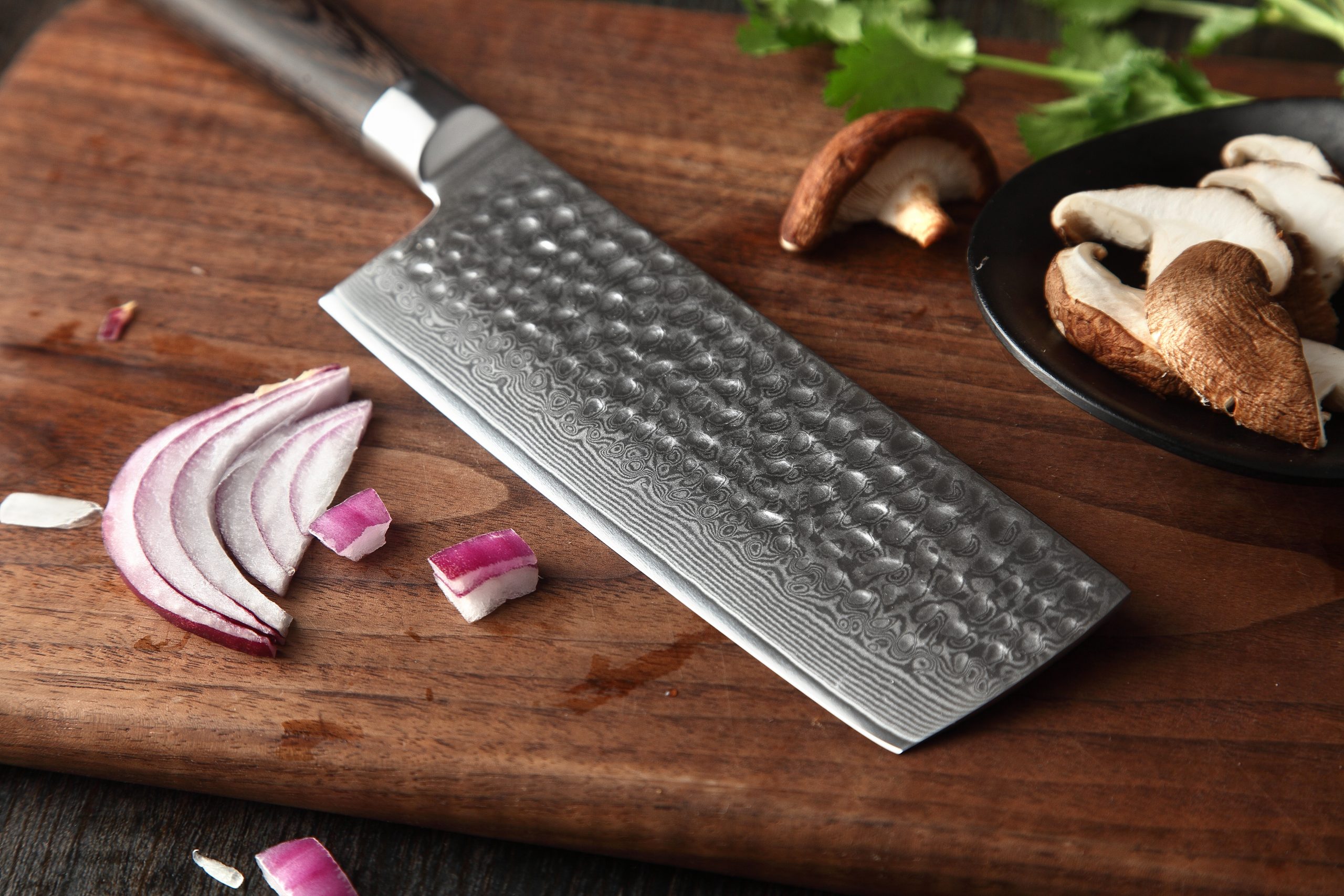 Klinge des Shido Damast Nakiri Messers Masumi