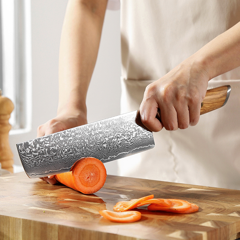 Klinge des Shido Damast Nakiri Messers Tamaki