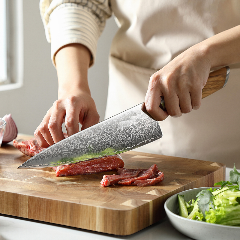 Klinge des Shido Damast Chefmessers Tamaki