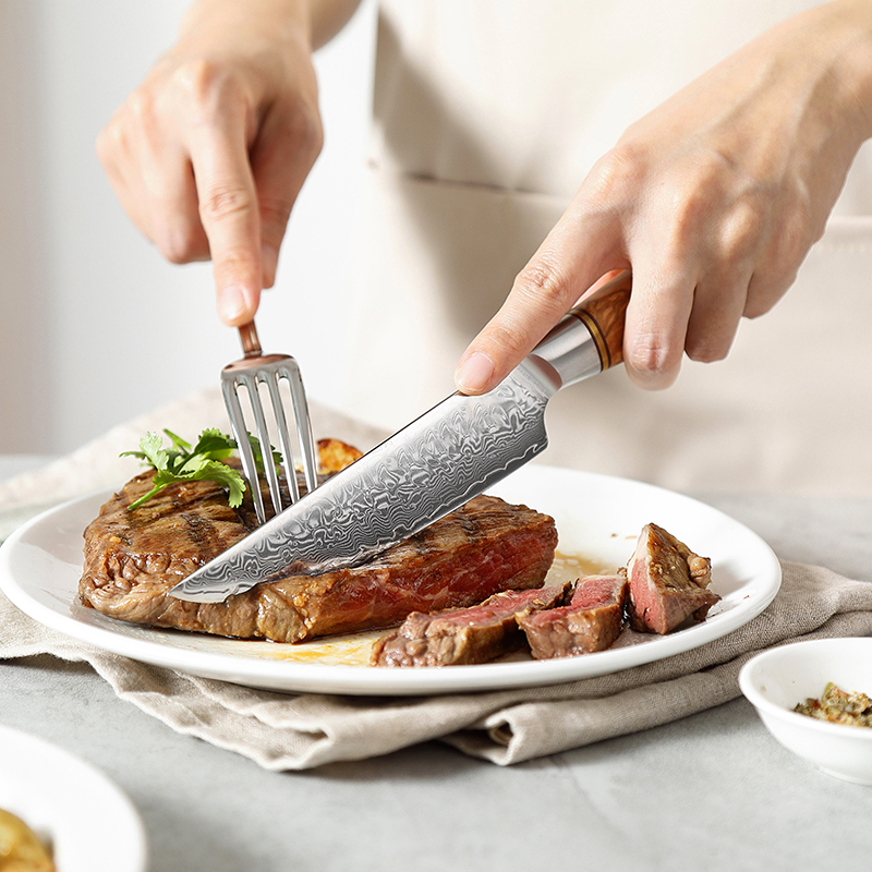 Klinge des Shido Damast Steakmessers Tamaki